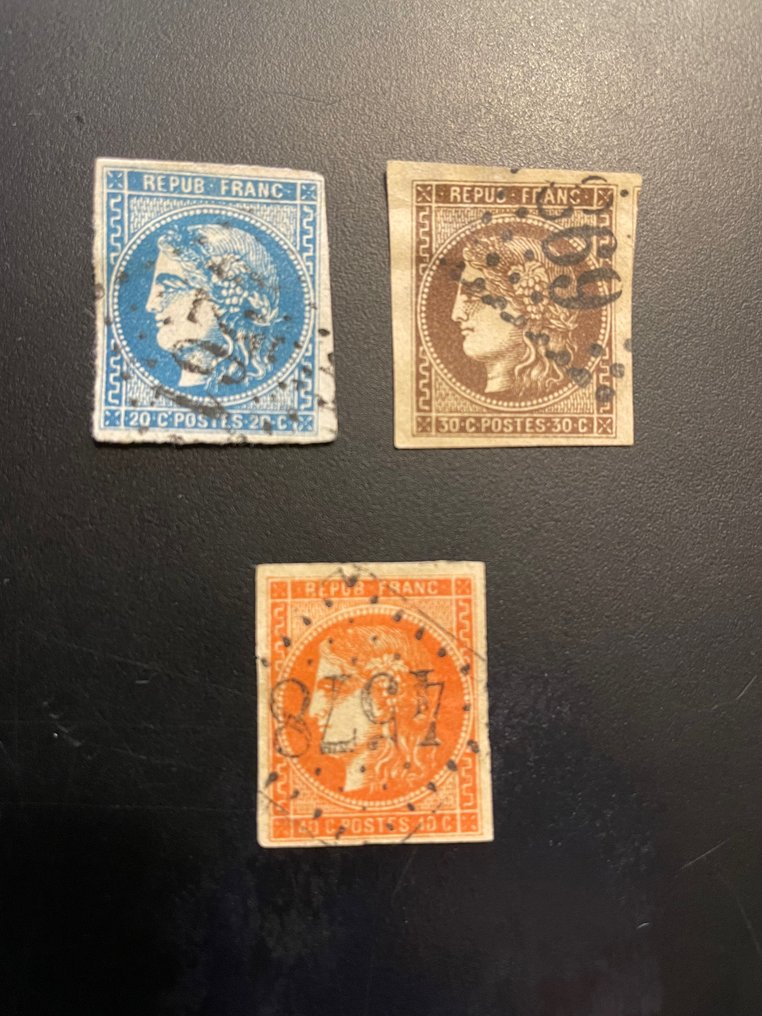 Frankrike - 1870 Cérès N°46A,47,48. - Yvert #1.0