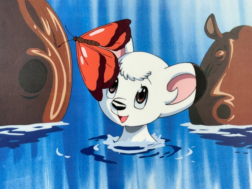Osamu Tezuka - Eredeti animációs cel, másolat hátterével - Kimba the White Lion - #4.3