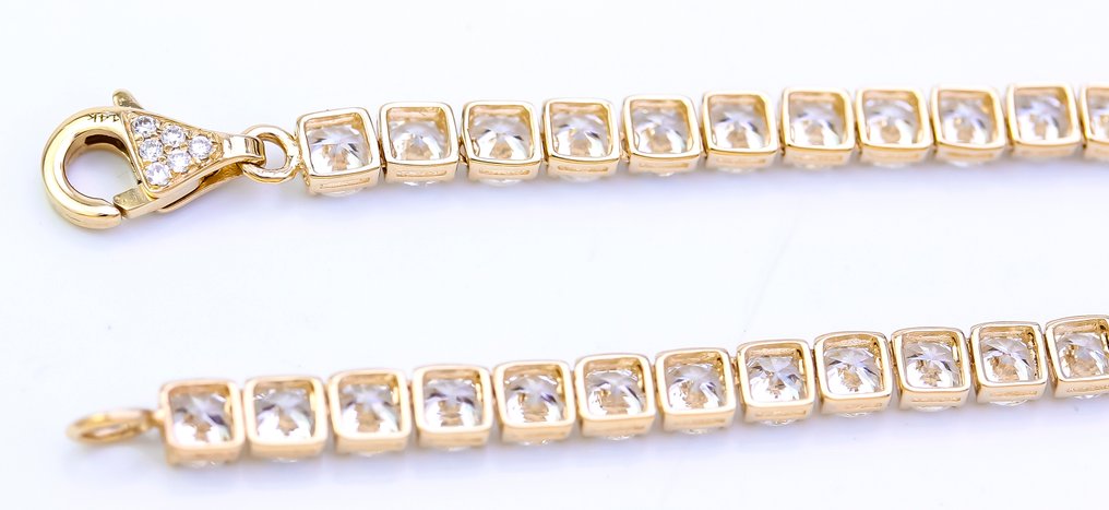 Βραχιόλι τένις - 14 καράτια Κίτρινο χρυσό - 5.21ct. tw. Διαμάντι (Εργαστηριακής καλλιέργειας) #3.2