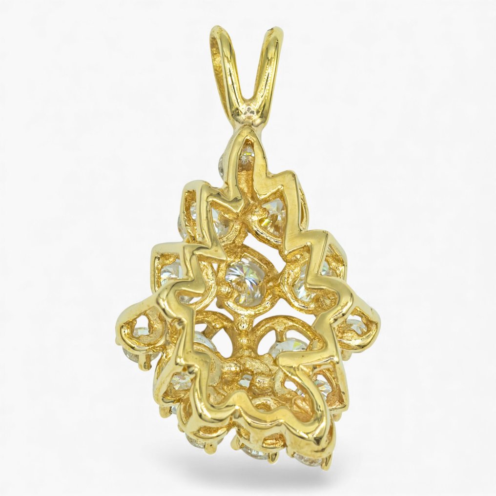 没有保留价 - 吊坠 - 14K包金 人力资源开发, 黄金 - 0.90ct. tw. 钻石 (天然) #3.2