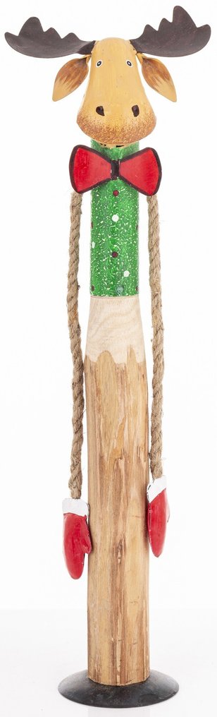 Χριστουγεννιάτικες διακοσμήσεις - Δύο χριστουγεννιάτικες φιγούρες - 55cm - Χάλυβας, Ξύλο #2.1