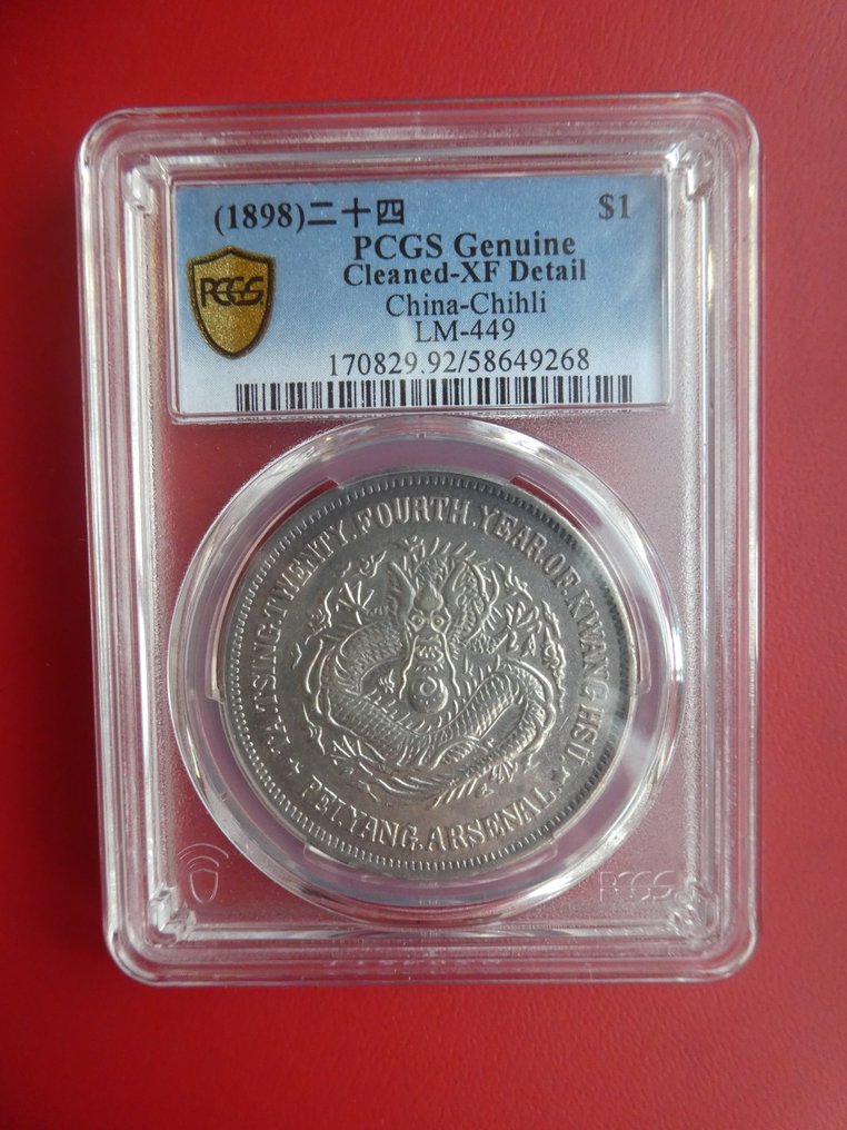 Chiny, Dynastia Qing, Chihli 1 Yuan Yr 24 (1898) Peiyang Arsenal mint  (Bez ceny minimalnej
) #1.0