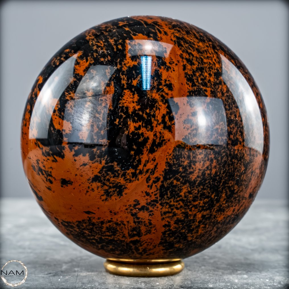 Πολύ σπάνιο μαόνι-οψιδιανός Σφαίρα, από το Μεξικό- 763.16 g #2.1