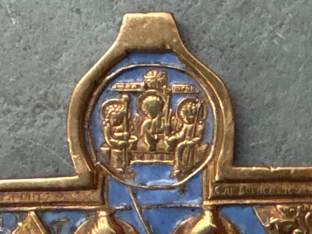 Ikona - Święci Borys i Gleb - Brązowy, Emalia #3.2