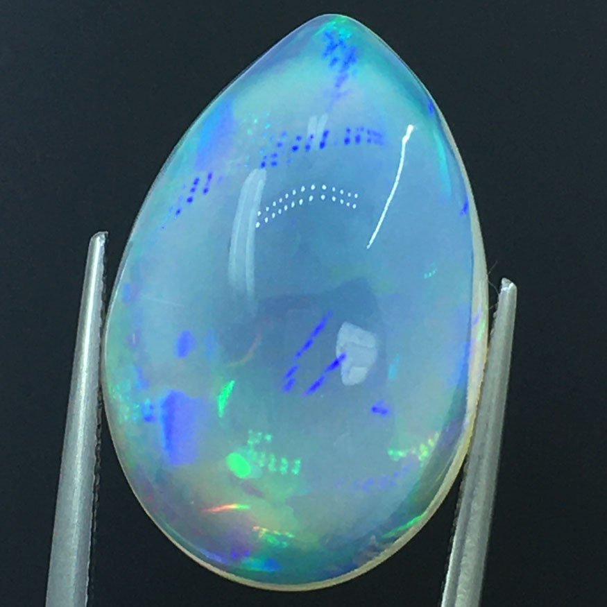 沒有保留價 - 1 pcs  白色 蛋白石  - 19.57 ct - Antwerp Laboratory for Gemstone Testing (ALGT) - 天然欧泊 #2.1