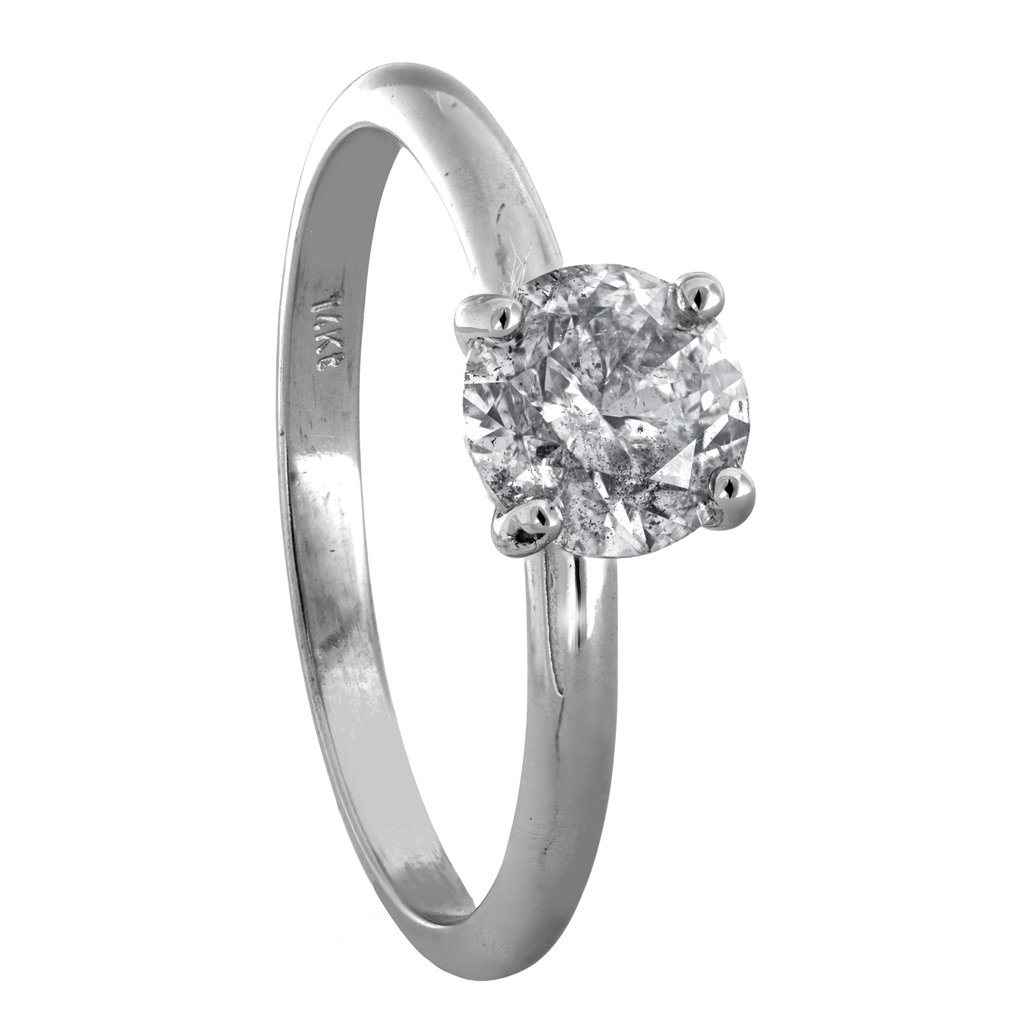 没有保留价 - 戒指 - 14K包金 白金 -  1.10ct. tw. 钻石 (天然) #1.0