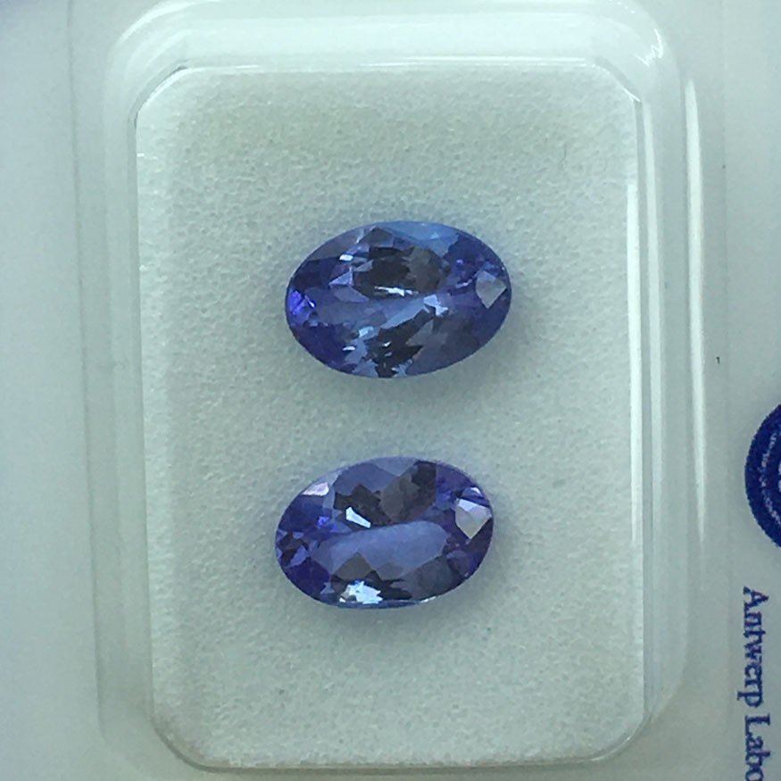 No reserve price - 2 pcs Purple Tanzanite - 1.58 ct - Antwerp Laboratory for Gemstone Testing (ALGT) - TANZANIA TANZANITE #3.2
