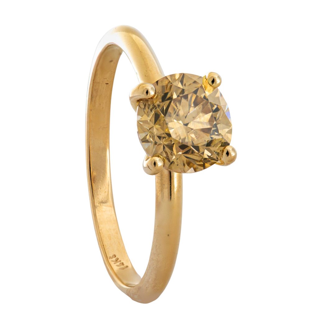 Sans prix de réserve - Bague - 14 carats Or jaune - 1.50ct. tw. Jaune Diamant (Couleur naturelle) #1.0