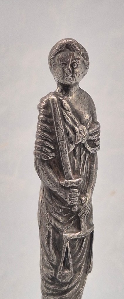 Cuțit pentru fructe - baroc 1729 - .915 argint - Mesheft zilver Justitia #1.0