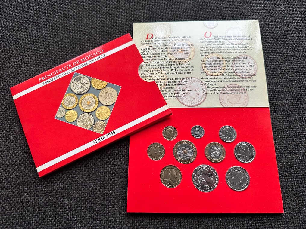 Monaco. Mint Set (BU) 1995 (10 monnaies) Rainier III (Zonder minimumprijs) #1.0