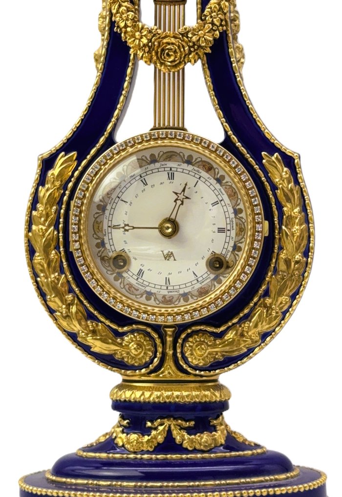 Peisur - Franklin Mint Marie-Antoinette Clock 24 Karat Gold Plated -   Gullbelagt, Porselen, Emalje - 1990–2000 #1.0