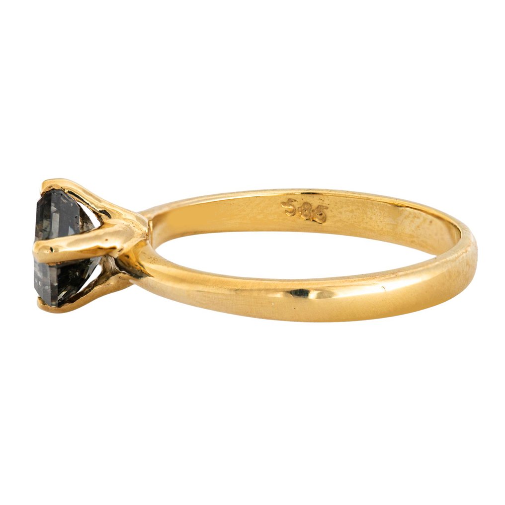 沒有保留價 - 戒指 - 14 克拉 黃金 - 1.01ct. tw. 灰色 鉆石 (天然彩色) #4.3