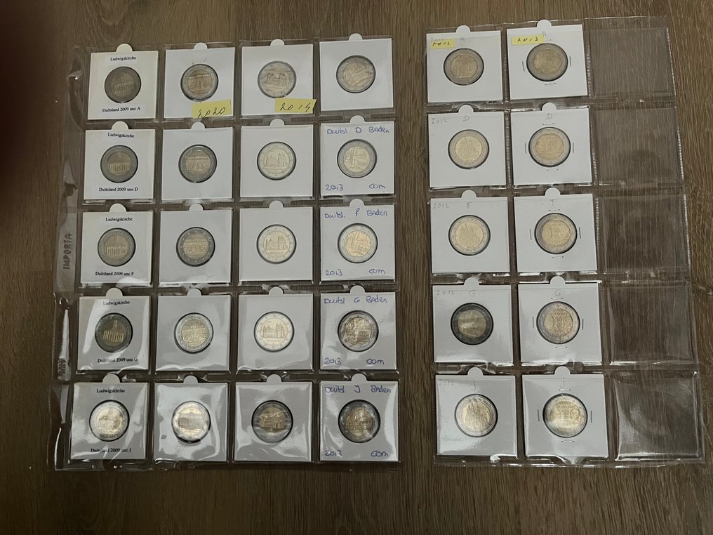 Tyskland. 2 Euro 2009/2020 (30 stuks) (Ingen reservasjonspris) #1.0