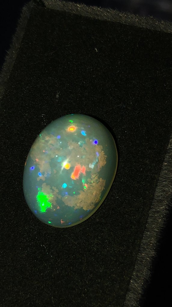 χωρίς τιμή ασφαλείας - 1 pcs Λευκό Οπάλιο - 10.21 ct - Διεθνής Ένωση Έγχρωμων Πολύτιμων Λίθων (ICA GemLab) - Πολύφωτο όπάλιο #45 #2.1