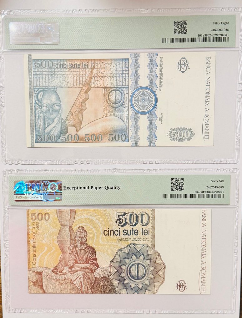 Ρουμανία. - 2 x 500 Lei 1991/1992 - Pick 98a / 101a (χωρίς τιμή ασφαλείας) #1.0