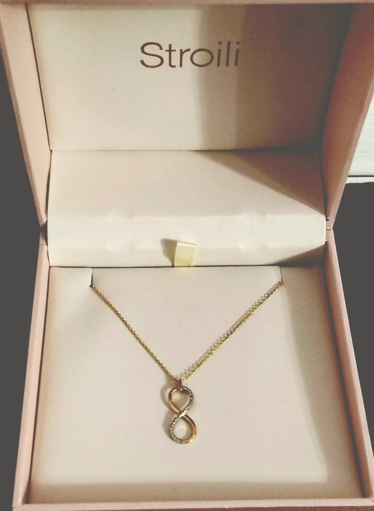 Nincs minimálár - ART - Choker nyaklánc - Sophia - 9 Kt Sárga arany - 0.01ct. tw. Gyémánt (Természetes) - Collana in Oro Infinito S #1.0