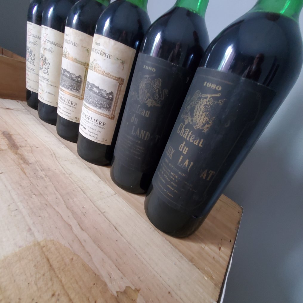 1994 x 2 Château Brousseau 1982 x 2 Chateau la Rousseliere & 1980 x 2 Chateau du Vieux Landat - Burdeos - 6 Botellas (0,75 L) #3.2
