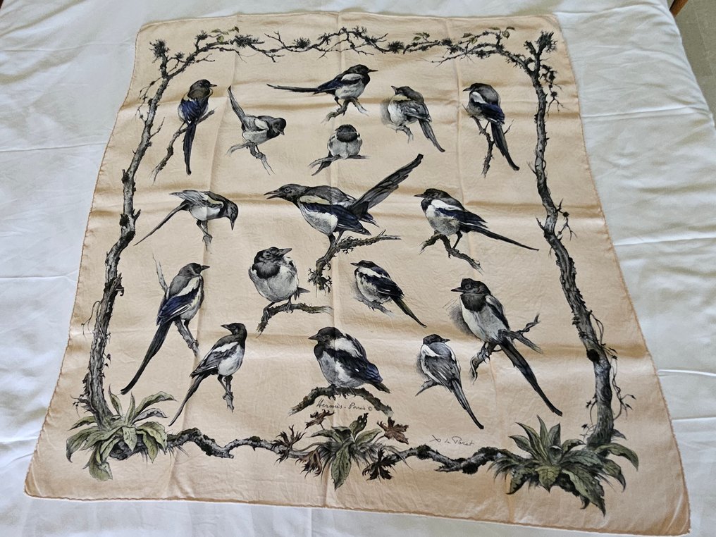 Hermès - Les pies - 印图开司米围巾 #1.0