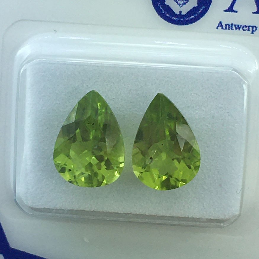 χωρίς τιμή ασφαλείας - 2 pcs  Πράσινο Περίδοτο  - 4.28 ct - Antwerp Laboratory for Gemstone Testing (ALGT) - Φυσικό περιδωτό #1.0