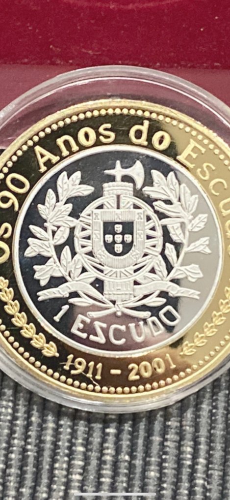 Portugal. 1 Escudo 2001 Magnífica medalha comemorativa em qualidade "Proof" (No reserve price) #2.1