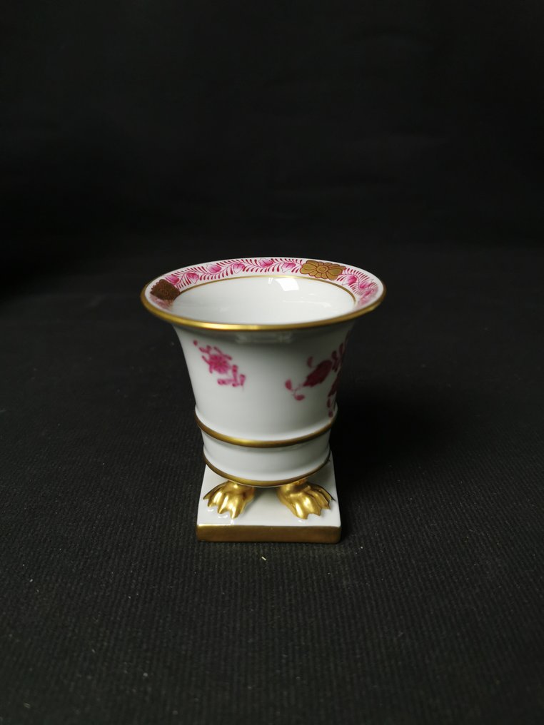 Herend Ungheria - Apponyi viola - Vaso piccolo a quattro zampe H. 7,5cm - Váza - Porcelán #3.2