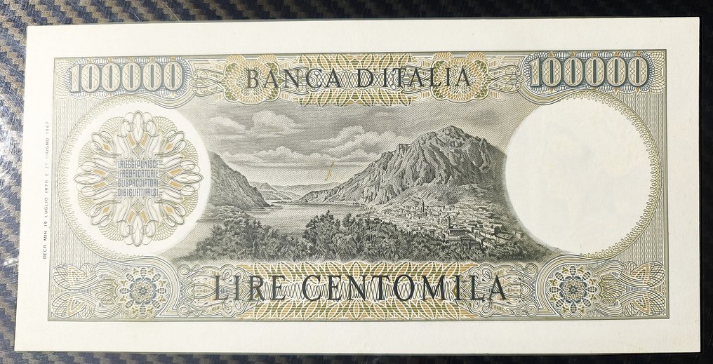 Ιταλία. - 100.000 Lire 19/07/1970 "Manzoni" - Gigante BI 82B2; Pick 100b #1.0