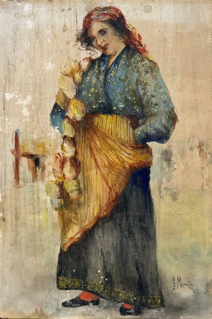 Gaetano Mormile (1839-1890) - Venditrice di Cipolle #2.1