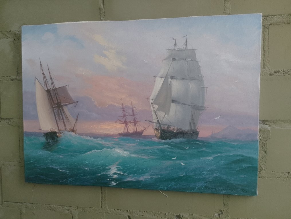 Karpenko Vitalii (XX) - Seascape with ships #4.3