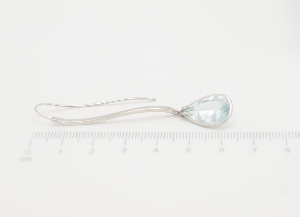 Collier avec pendentif - 18 carats Or blanc Aigue-marine #2.1