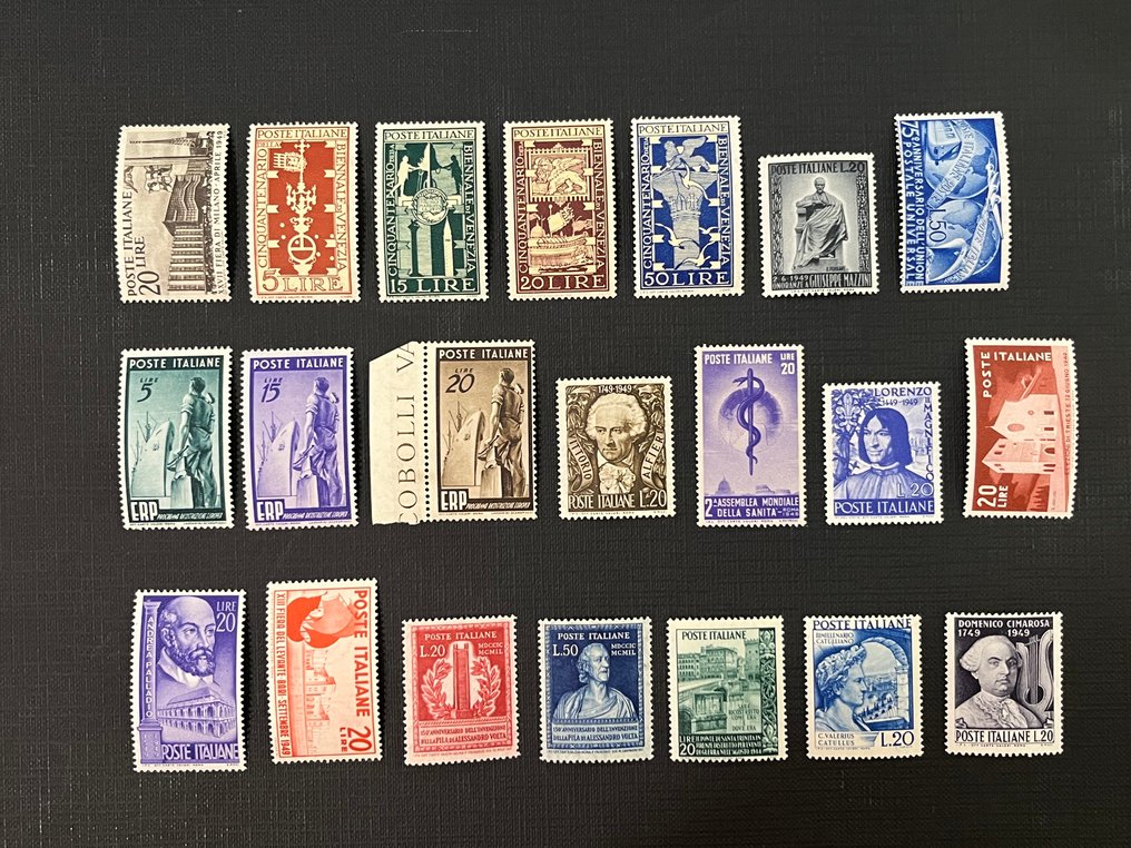 Olaszország 1949 - Olasz Köztársaság - 1949-es évjáratú bélyegek, szinte hiánytalanok, újszerű, ép gumival #1.0
