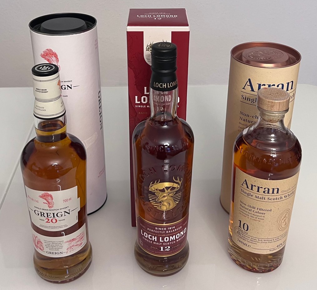 Greign 20yo + Loch Lomond 12yo + Arran 10yo - 700 ml - 3 flaskor #1.0