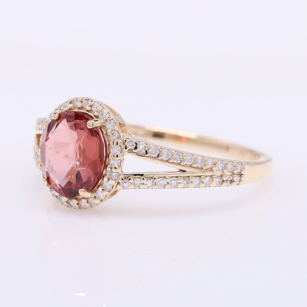 Sans prix de réserve - Bague - 14 carats Or jaune - 1.36ct. tw. Spinelle - Diamant #2.1