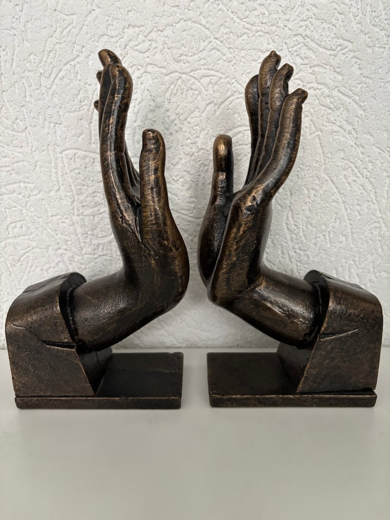 Sculpture, Set hand-shaped bookends - 23 cm - Fonte #2.1