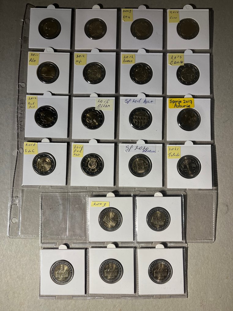 Ισπανία, Γερμανία. 2 Euro 2005/2021 (incl. 2 euro 2018 "Santiago de Compostela") (21 stuks)  (χωρίς τιμή ασφαλείας) #1.0