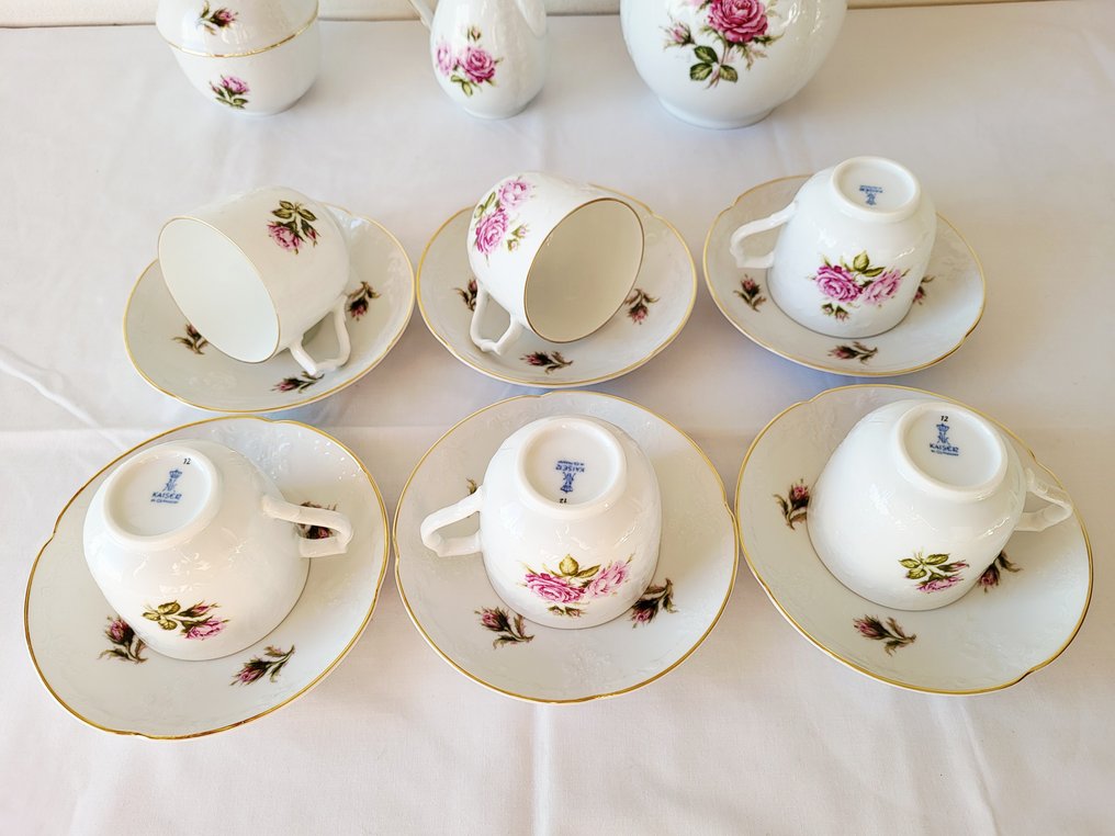 Servizio da tè e caffè (21) - Porcellana biscuit - Moosrose 6 persone #3.2
