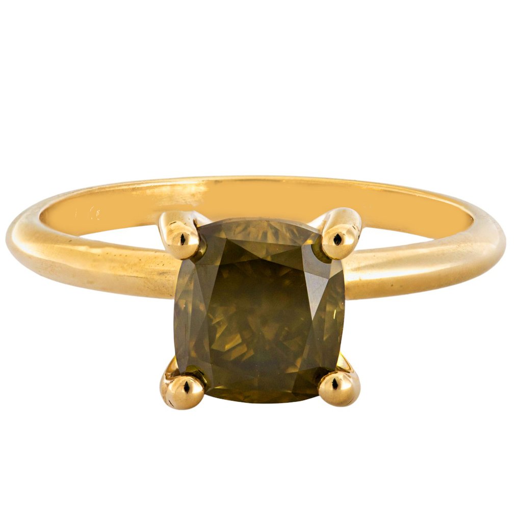 χωρίς τιμή ασφαλείας - Δαχτυλίδι - 14 καράτια Κίτρινο χρυσό -  2.53ct. tw. Κίτρινο Διαμάντι (Φυσικού χρώματος) #1.0