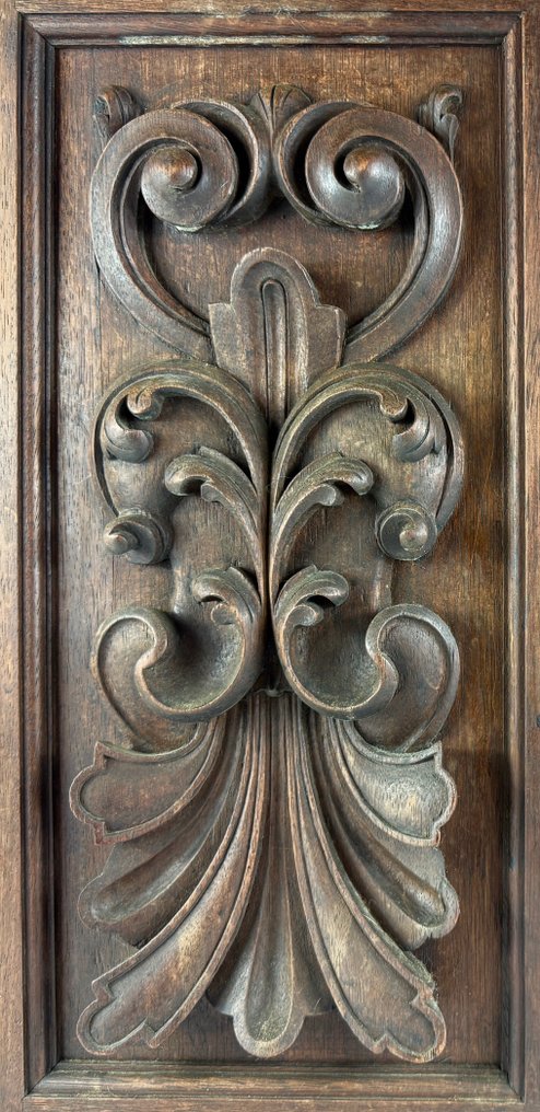 墙面装饰 - “Mascarón”，雕塑怪异像，52 x 52 厘米。 - 西班牙 - 古董面板，旧门 #4.3