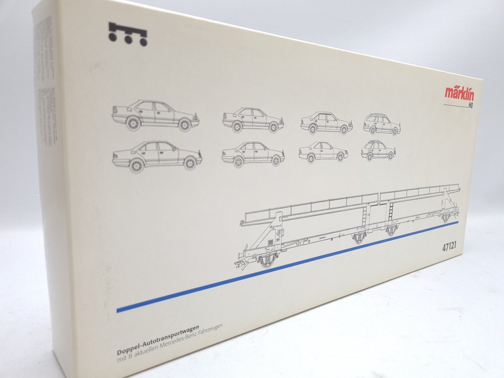 Märklin H0 - 47121 - Τρένο μοντελισμού μεταφοράς εμπορευμάτων (1) - Φορτηγό μεταφοράς αυτοκινήτων με 8 μοντέλα Mercedes-Benz. - DB #1.0