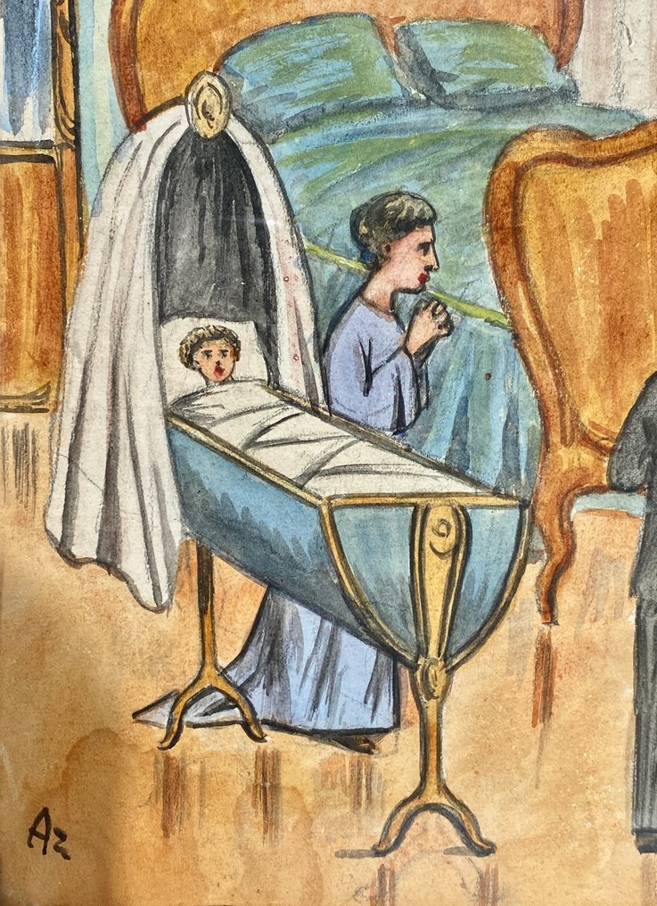 Antik Ex voto - Andagtsmaleri - 1930-1940 - Efter Guds nåde  #2.1