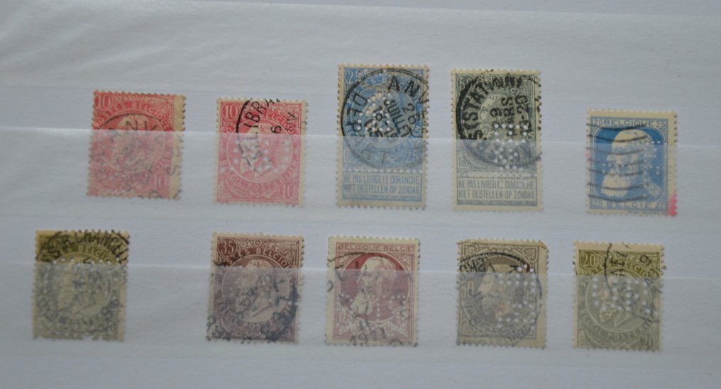 Βέλγιο - Συλλογή 130 διαφορετικών Perfins από το Βέλγιο. #1.0