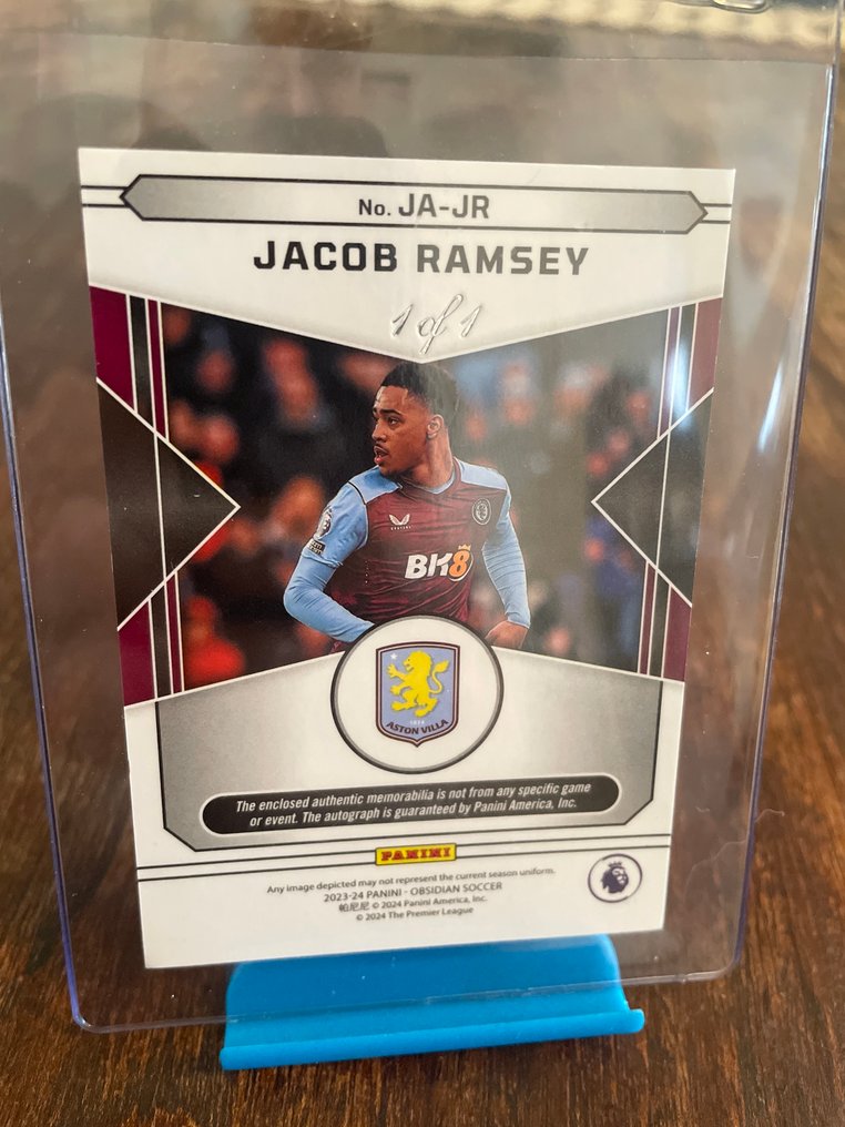 2023/24 Panini Obsidian Jacob Ramsey 1-1 簽名卡, 補丁卡, 獨一無二, 限量版, 插入卡, 序號卡 - 1 Card - 狀況優良(EX) #2.1