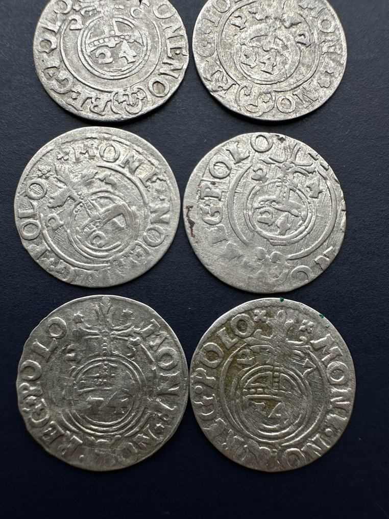 Πολωνία. Sigismund III Vasa (1587-1632 AD). A Lot of 6x Półtorak (3 Polker, 1/24 Thaler) condition (χωρίς τιμή ασφαλείας) #3.2