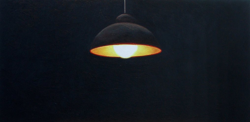 Gerard Boersma (1976) - Lamp (still life painting of a hanging room lamp) #1.0