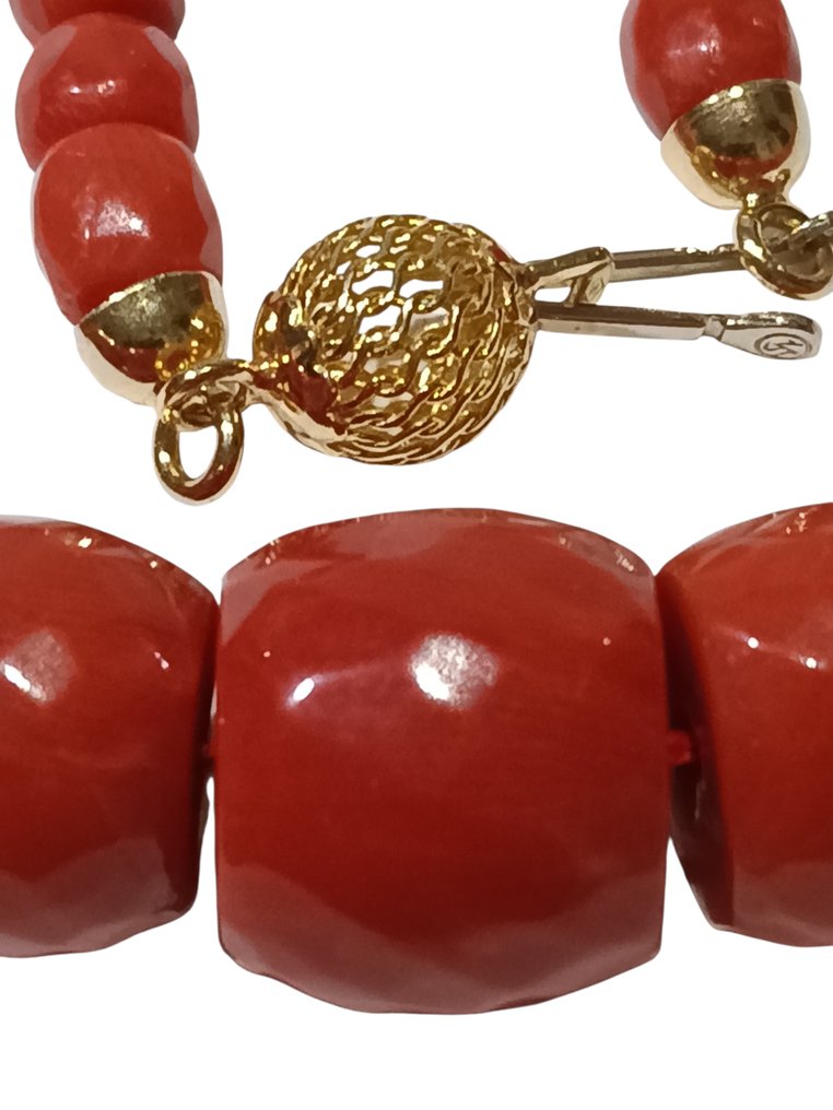 Collier - 18 carats Or jaune Corail rouge - Corail rouge - Sardaigne de qualité supérieure #2.1