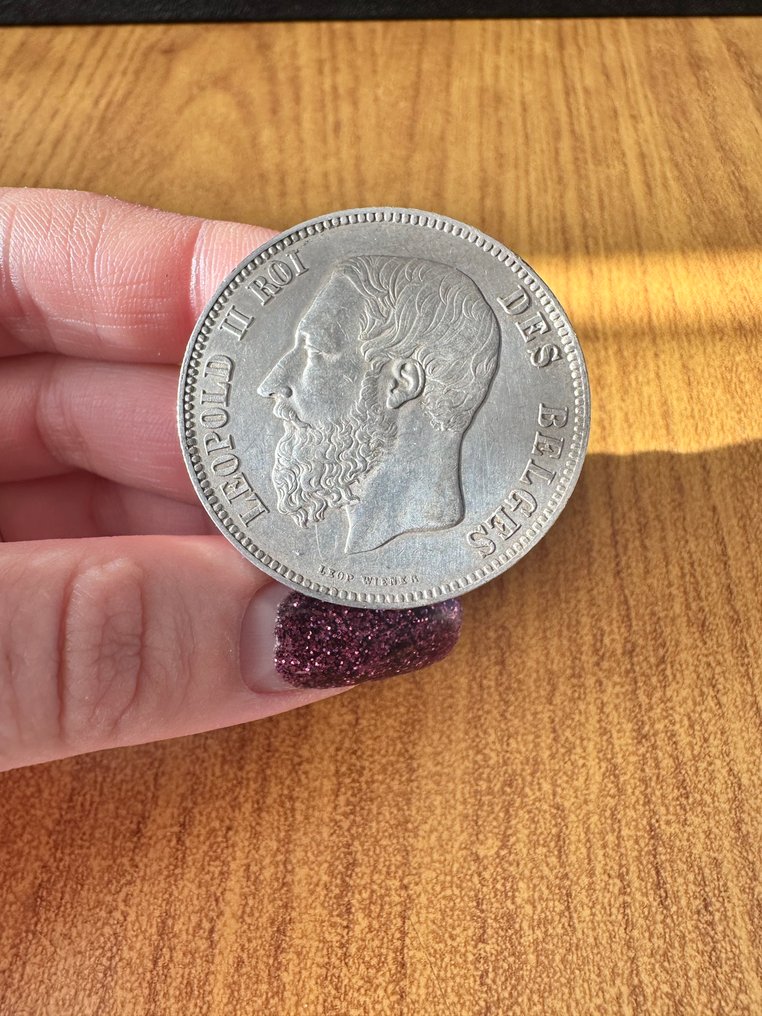 Βέλγιο. Leopold II. 5 Francs 1868 (χωρίς τιμή ασφαλείας) #1.0