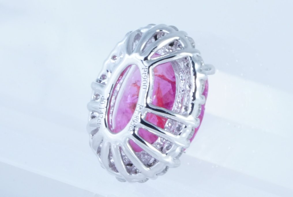 No reserve price - Pendant Platinum -  2.03ct. tw. Ruby - Diamond #3.2