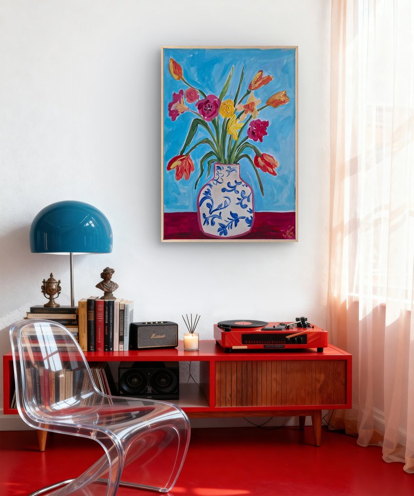 Kirsty Wain - Spring Flowers in a Chinese Vase - NO Reserve #4.3