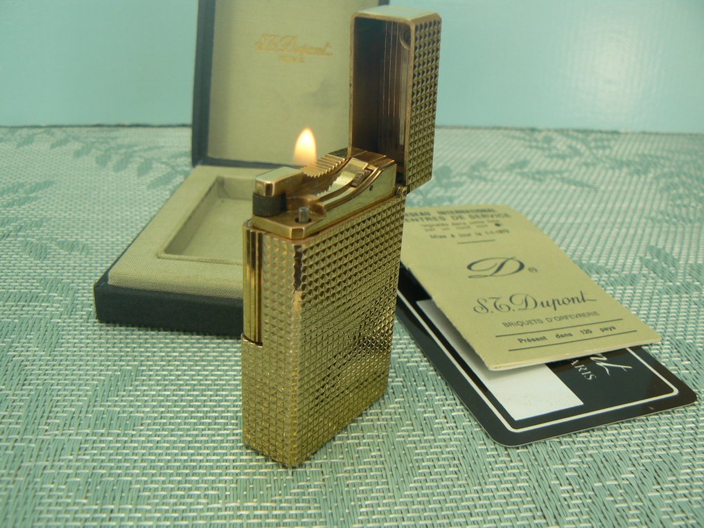 S.T. Dupont - Diamond tip - Lommelighter - Forgyldt #2.1