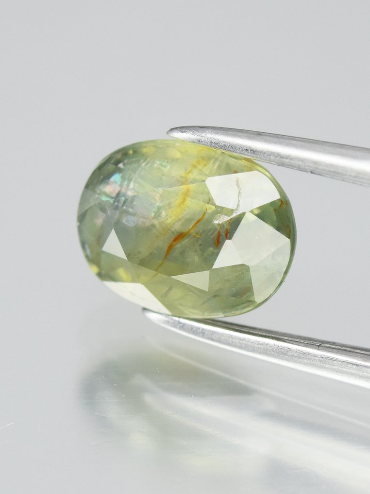 Ingen mindstepris - 1 pcs  Grøn, Gul Safir  - 1.80 ct - Antwerp Laboratory for Gemstone Testing (ALGT) #1.0