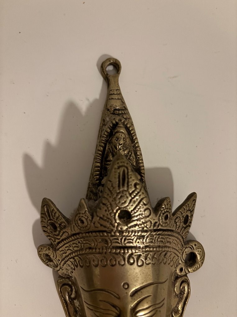 Skulptur, Handmade Tibetan masks Buddhist goddess Tara Devi - 20 cm - Messing #2.1